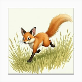 Fox Illustration Canvas Print