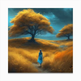 Girl In A Field 2 Canvas Print