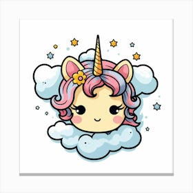 Unicorn On A Cloud 2 Canvas Print