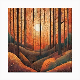 Sunset In The Woods 7 Canvas Print