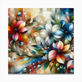 Flowers oil painting abstract painting art 8 Canvas Print