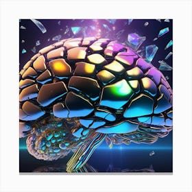 Abstract Brain With Shattered Glass Canvas Print