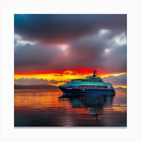 Sunset On A Ferry 29 Canvas Print