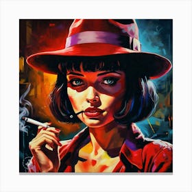 Girl In A Red Hat Canvas Print