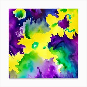 YELLOW FLOWERS WATERCOLOR ABSTRACT PRINT Canvas Print