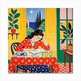 Woman Reading A Book 21 Canvas Print