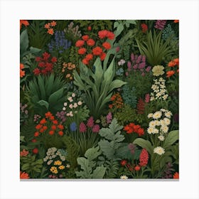 Seamless Pattern With Flowers Canvas Print