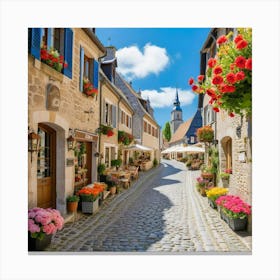 Cobblestone Street In France 13 Canvas Print