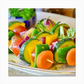 Vegetable Skewers Canvas Print