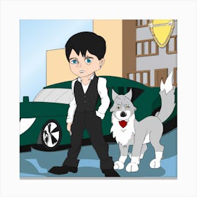 Boy And His Dog Canvas Print