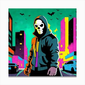 Skeleton In The City Canvas Print