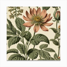 Botanical Floral Pattern Canvas Print