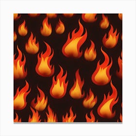 Flames On Black Background 4 Canvas Print