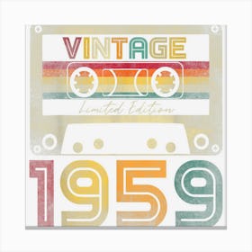 Vintage 1959 Cassette Tape 64th Birthday 64 Years Old Canvas Print