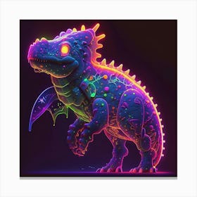 Neon Dinosaur Canvas Print