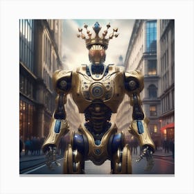 Robot In The City 96 Canvas Print