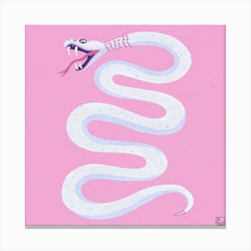 Pink Snake Square Canvas Print