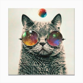 Cat With Glasses 1 Canvas Print