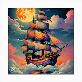 Psychedelic Ship Canvas Print