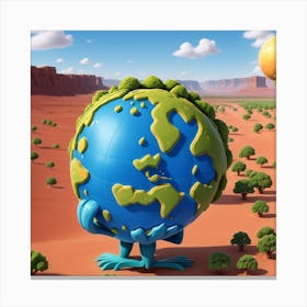 Cartoon Earth Canvas Print