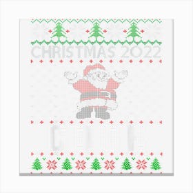 Funny Matching Ugly Christmas Personalized Name Cook Canvas Print