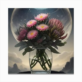 Australian Flower Bouquet With Protea Canvas Print
