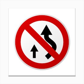 No Left Turn Sign.A fine artistic print that decorates the place.57 Canvas Print