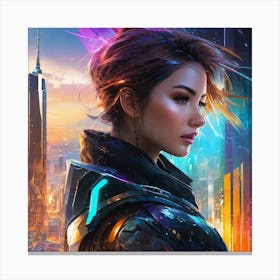 Futuristic Woman Canvas Print