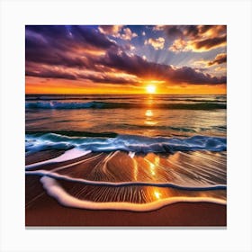 Sunset On The Beach 389 Canvas Print