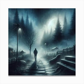 Dark Night In The Forest Canvas Print