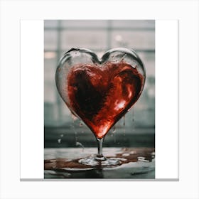 Heart Shaped Wine Glass Canvas Print