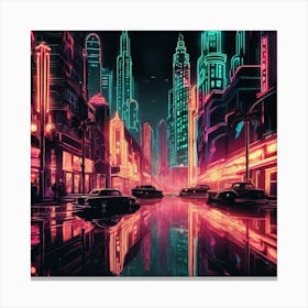 Neon City 3 Canvas Print
