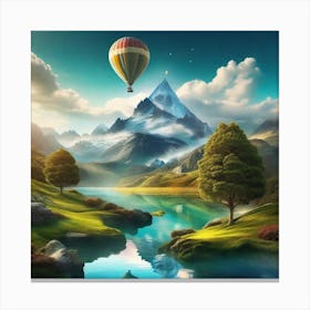 Hot Air Balloon In The Sky Canvas Print