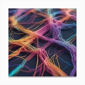 Abstract Colorful Wires 6 Canvas Print