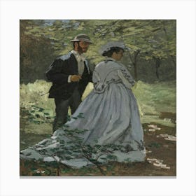 Bazille And Camille (Study For Déjeuner Sur L’Herbe ) (1865) Canvas Print