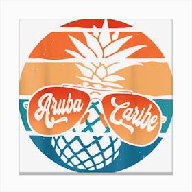 Pineapple Sunglasses Retro Aruba Vintage Caribe Canvas Print