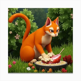 Asm An Orange Cat Cooks A Fish In The Nature B44a0ef5 7408 457c B4f9 D262043ccda6 Canvas Print