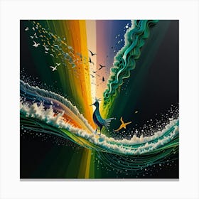 Rainbow Bird Canvas Print