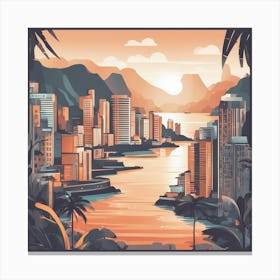 Sunset In Rio 1 Canvas Print