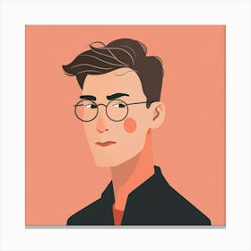 Portrait Of A Man With Glasses Canvas Print