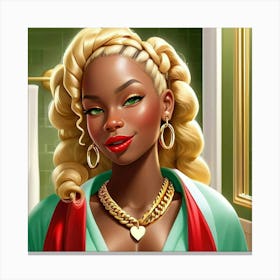 Portrait Of African American Woman Canvas Print