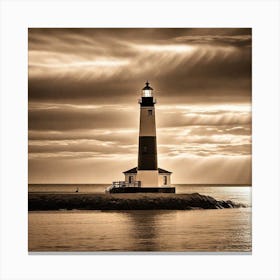 Photograph - Lighthouse At Sunrise By Daniel M Canvas Print