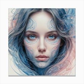 Girl With Blue Hair Canvas Print