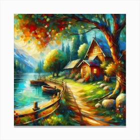 House By The Lake 1 Canvas Print