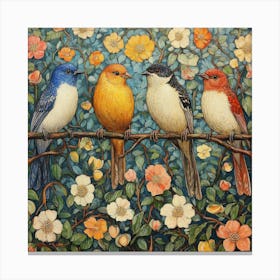 Birds On A Branch Art 7 Canvas Print