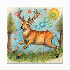 Bubble Deer Canvas Print