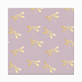 Purple Dragonfly Pattern Canvas Print