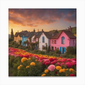 Colorful Houses In England Canvas Print