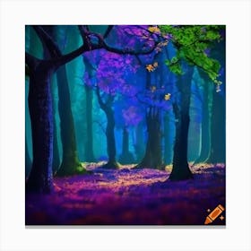 Craiyon 220214 Magical Forest Made Out Of Blue Canvas Print