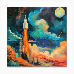 Space Rocket Launch 1 Canvas Print